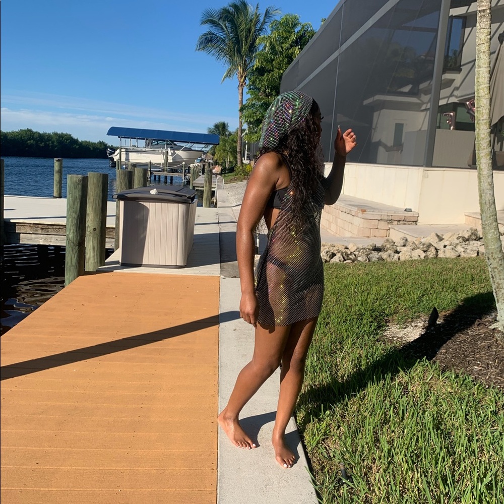 Two piece , cover up dress and head piece